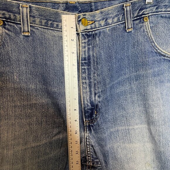 Carhartt Men High Rise Relaxed Loose Fit Destroyed Thrashed Denim Jean 42x32 - Picture 9 of 16